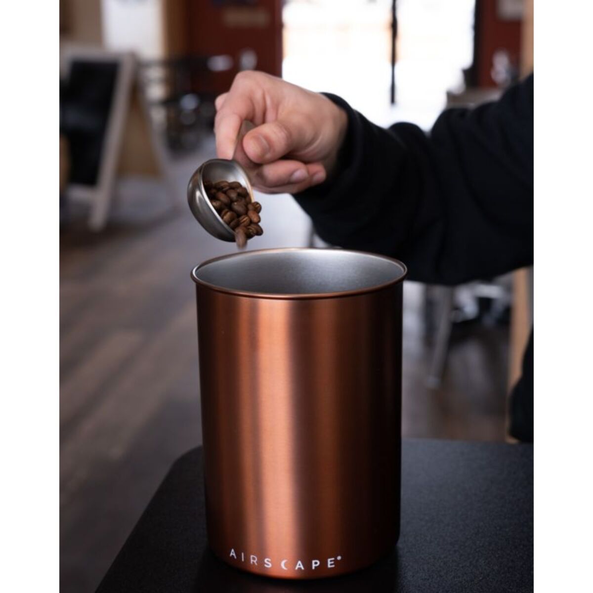 Boite à café AIRSCAPE métal 500gr Cuivre brossé