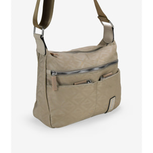 Bolso bandolera tostado en nylon