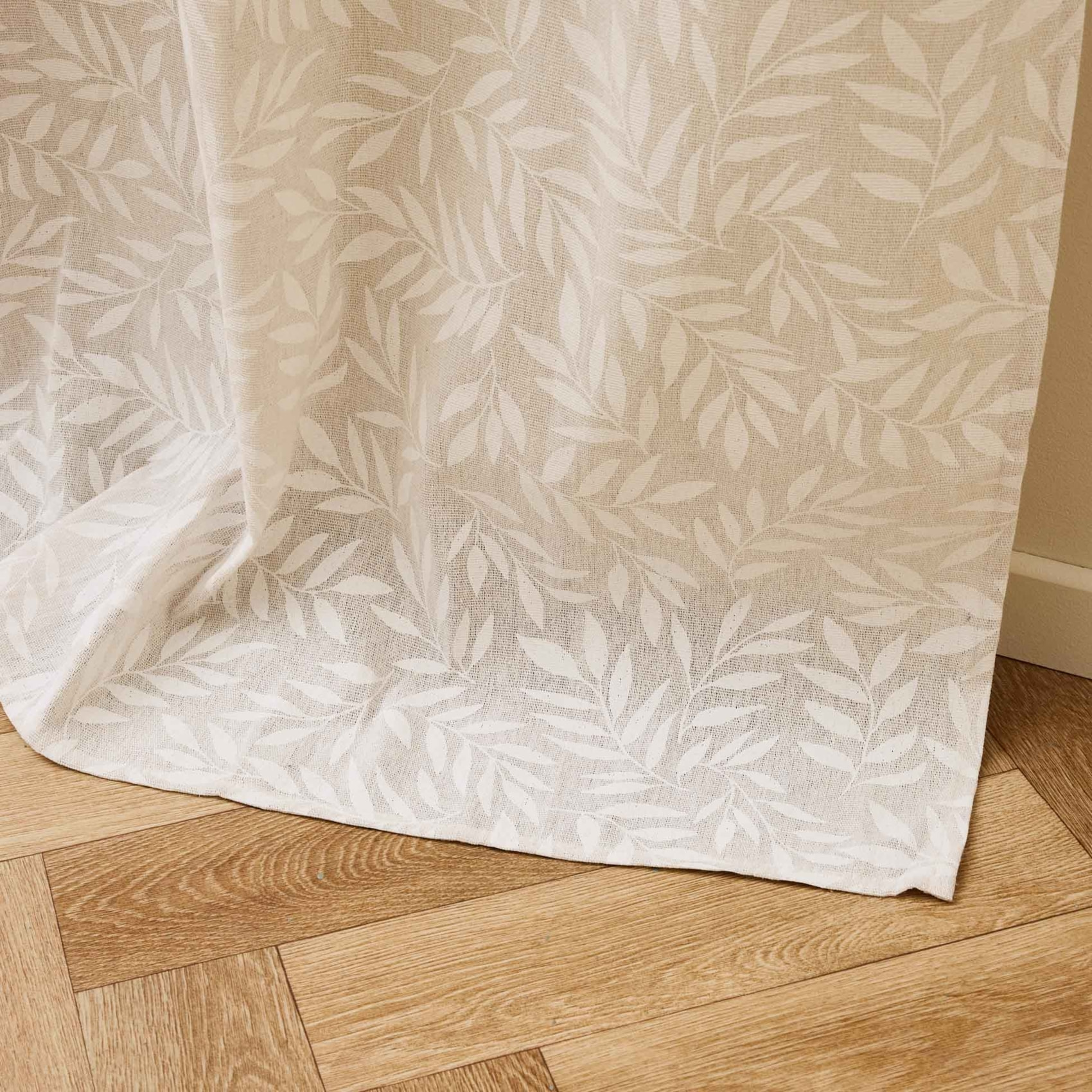 Rideau vintage feuillage tissé - Naturel