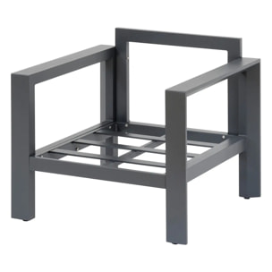 Fauteuil de salon de jardin "Évasion" graphite polyester et aluminium
