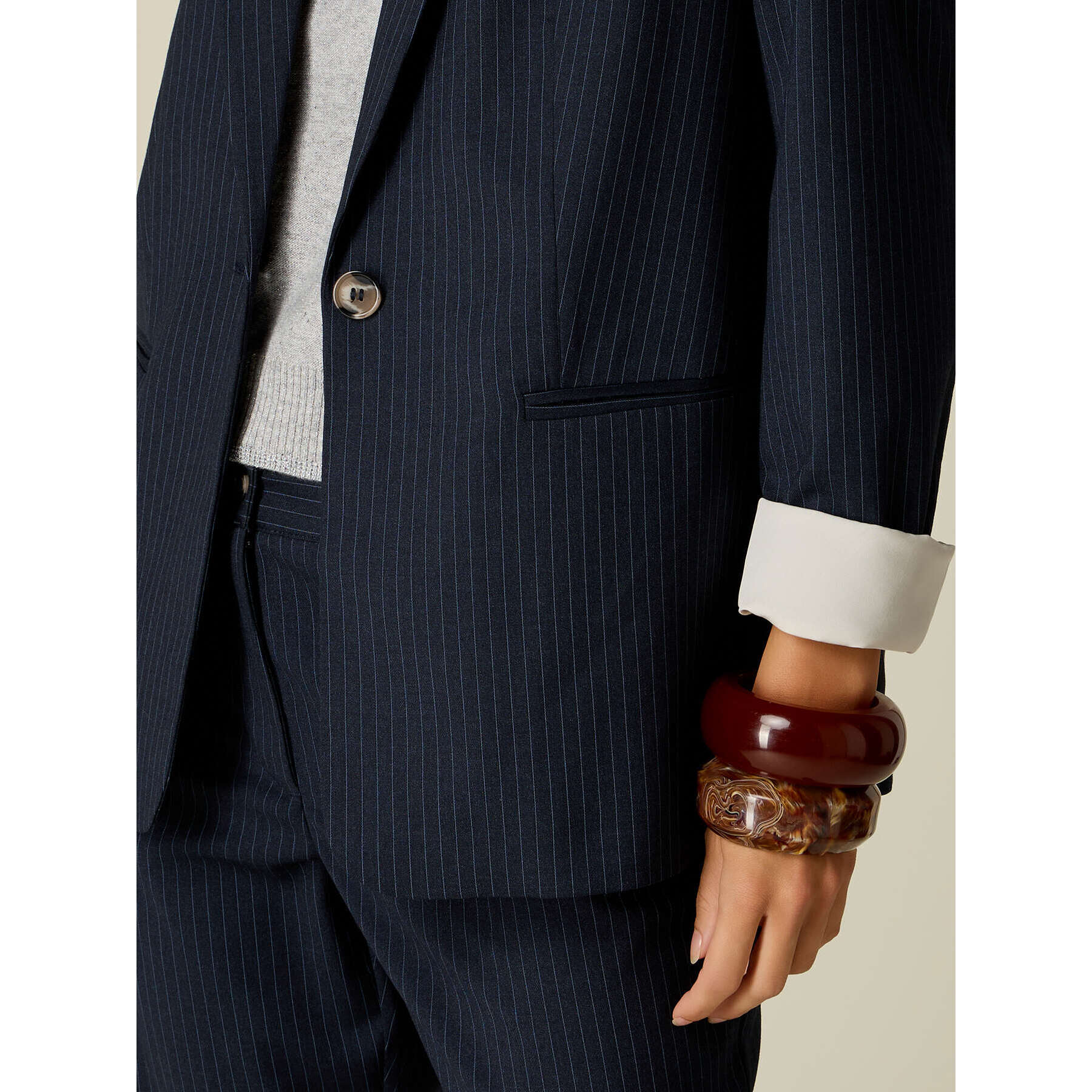 Oltre - Blazer monopetto gessato - Blu