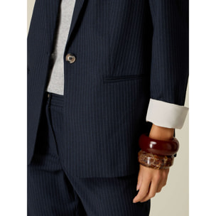 Oltre - Blazer monopetto gessato - Blu
