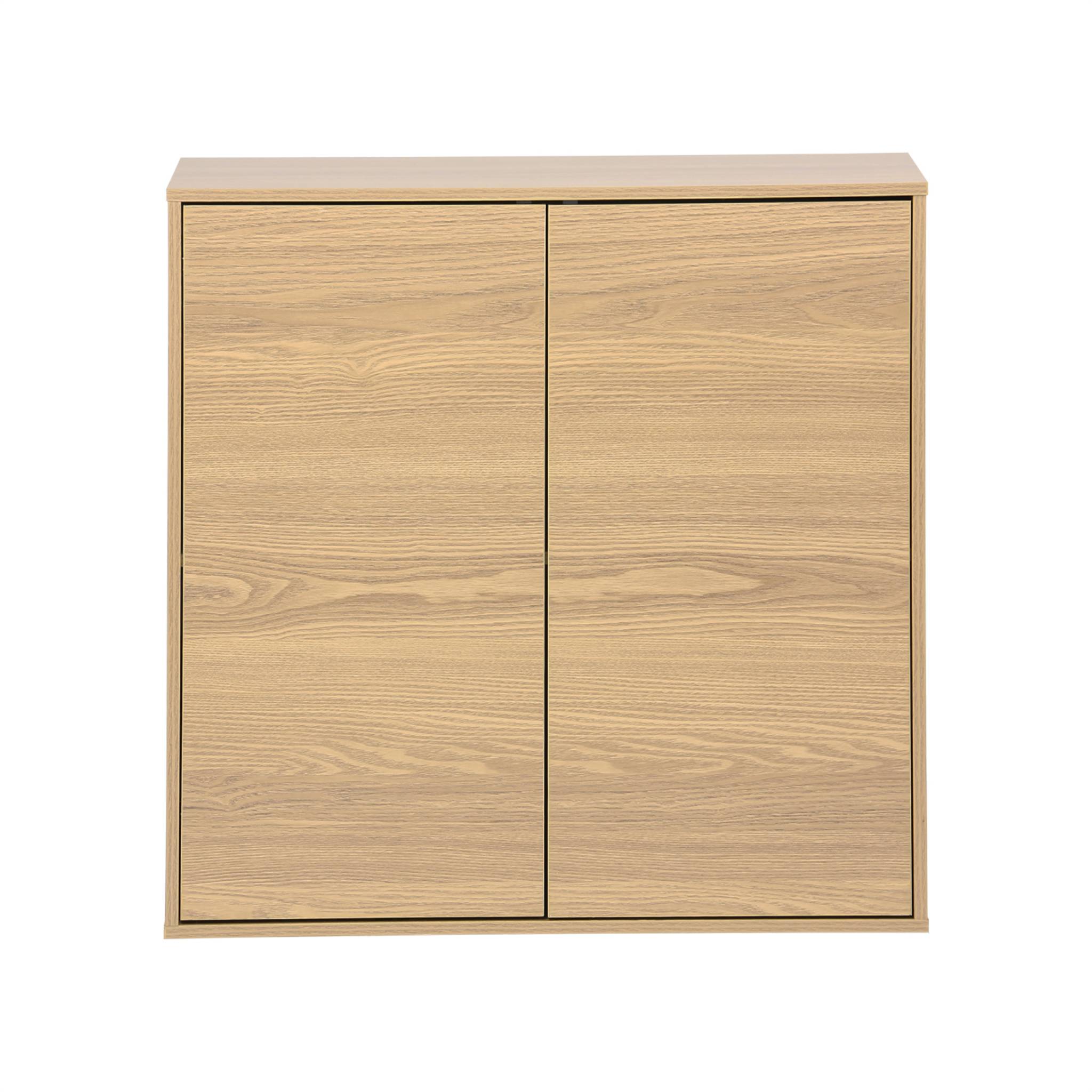 Buffet. module de rangement chêne décor bois 2 portes L 70 x P 35 x H 70 cm - Kompo
