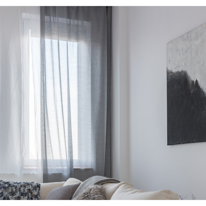 Cortina LINUM XXL con ollaos Gris 280X300