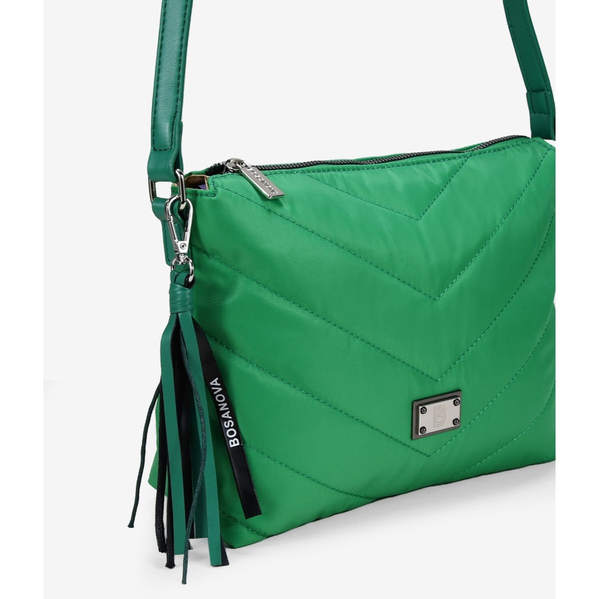 Bolso bandolera acolchado verde