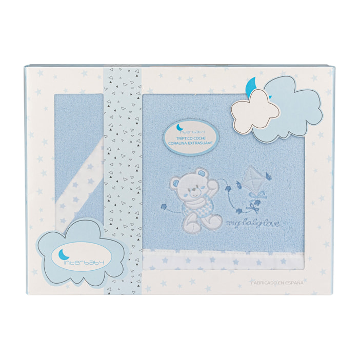 Juego 3 Pcs Coche Coralina Mod Baby Love Azul