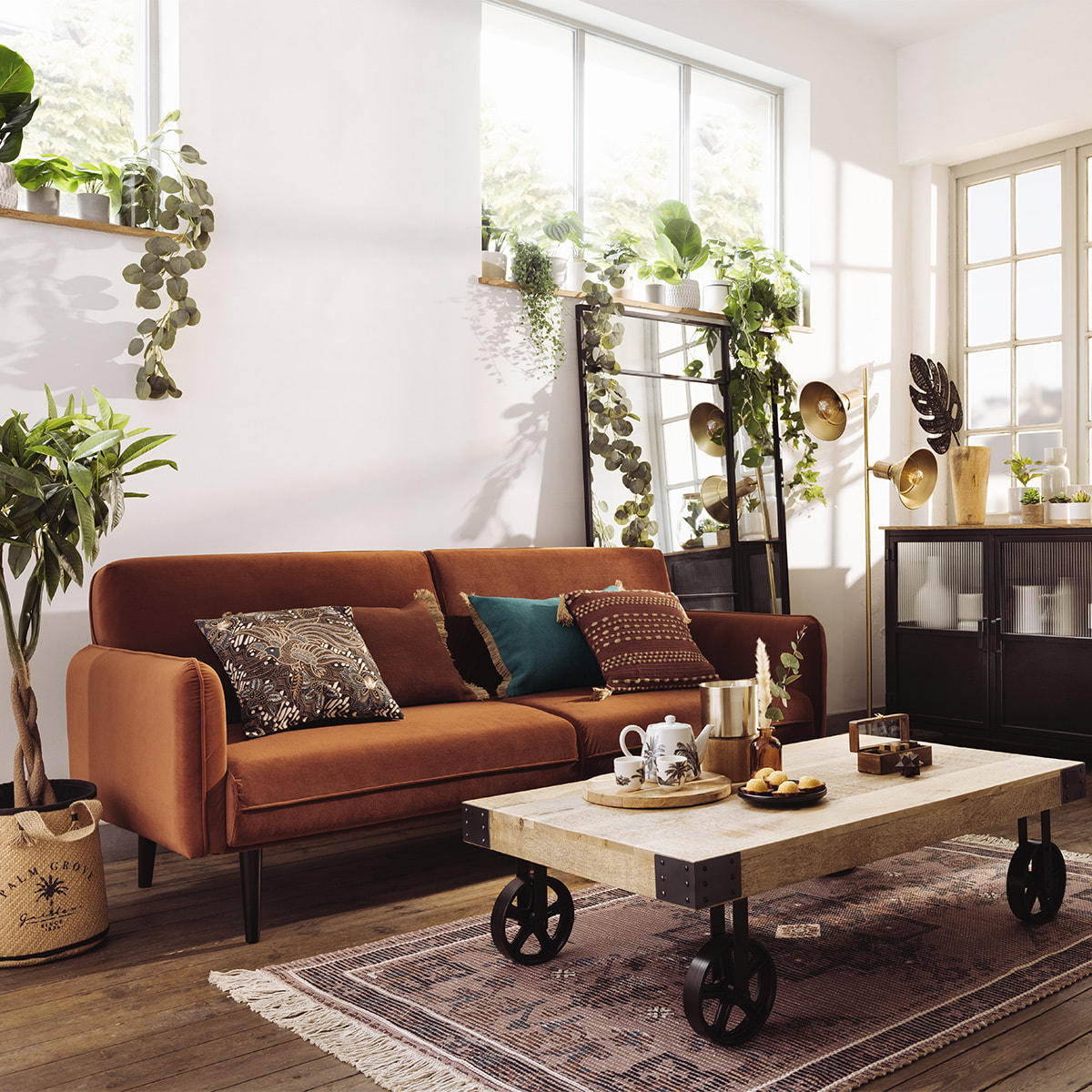 Table basse "Silas" - métal & bois de manguier