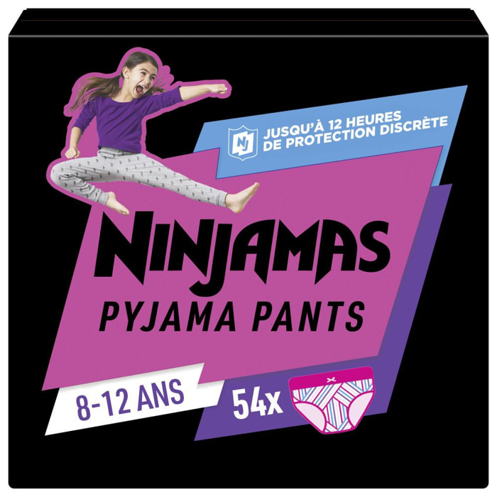 Ninjamas Pyjama Pants Fille, 54 Sous-Vêtement De Nuit, 8-12 Ans. Paquet 1 Mois