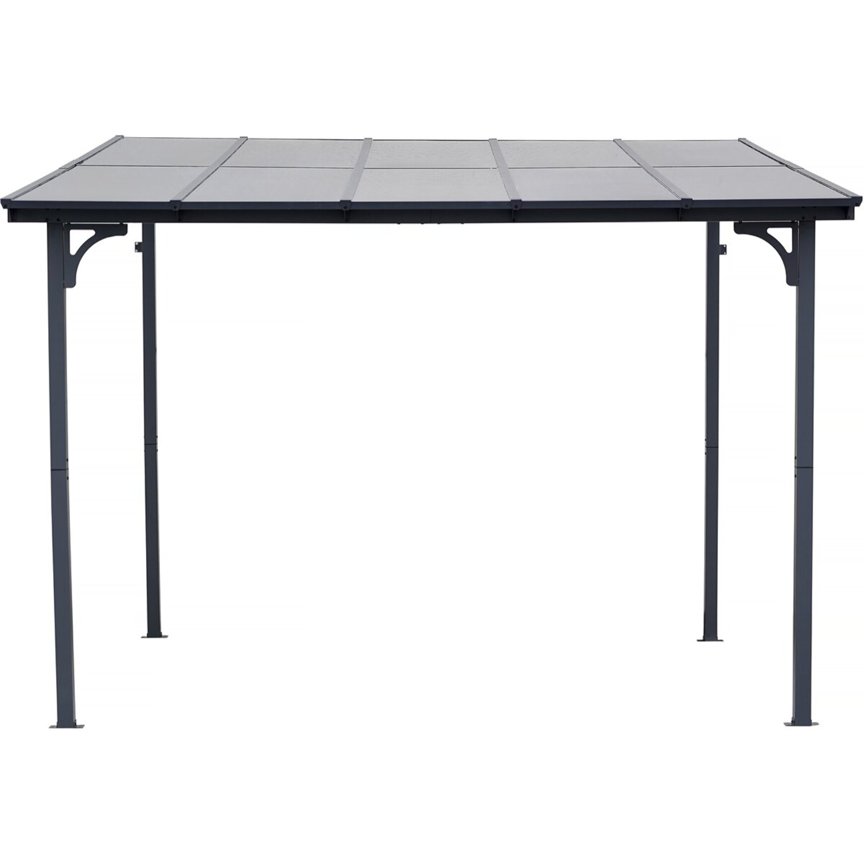 Pergola tonnelle adossée "Marvin" - 3 x 3 m - 304 x 298 x 243 cm - Gris foncé