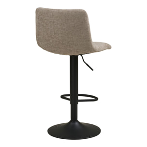 Set 2 sgabelli da bar Middelfart in poliestere grigio con gambe nere regolabile in altezza