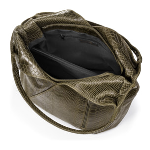 Jesi Borsa a spalla Donna. Pelle autentica Camoscio Inciso Serpente