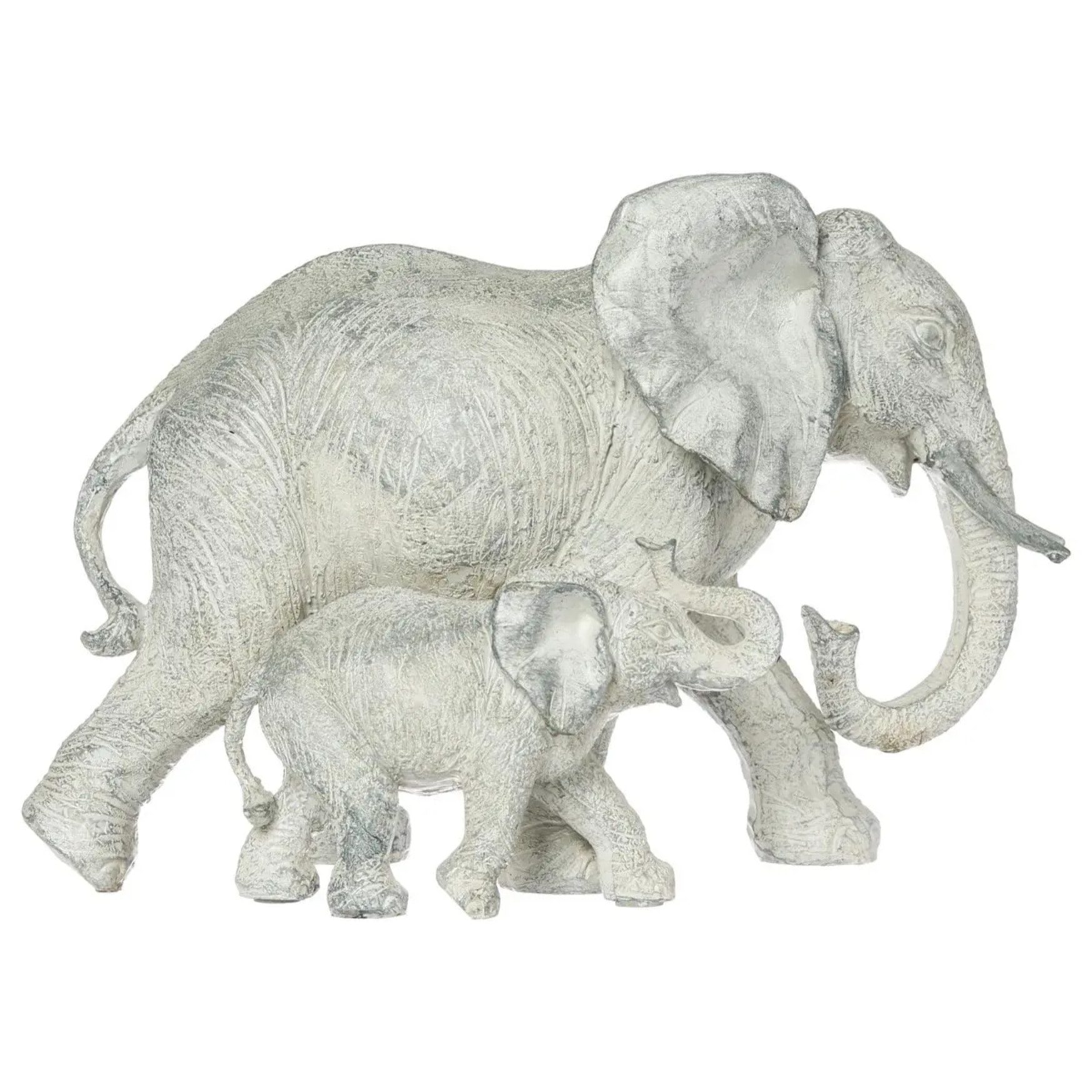 Statue 2 éléphants Kenna H.15,5cm résine
