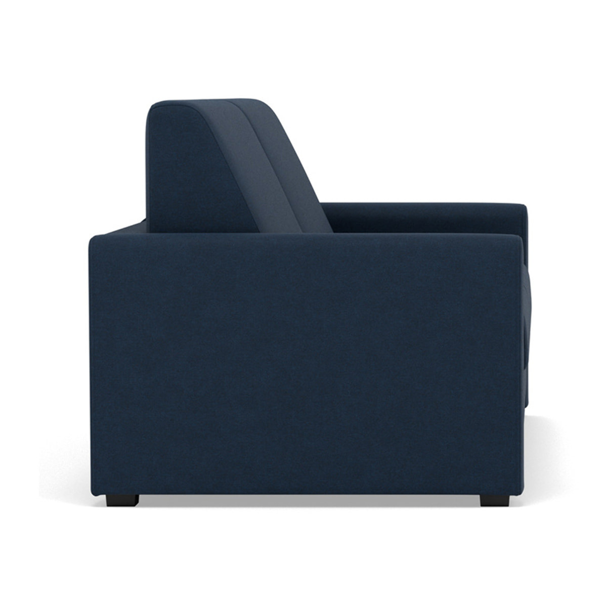 Julia - canapé 3 places convertible couchage quotidien matelas 14 cm en tissu - Bleu marine