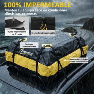 Bolsa de Techo para Coche 425L, Impermeable, Cofre de Techo para Coche con 8 Correas Ajustables, Alfombrilla Antideslizante, Ganchos, Adecuada para Todos Los Vehículos con/sin Portaequipajes