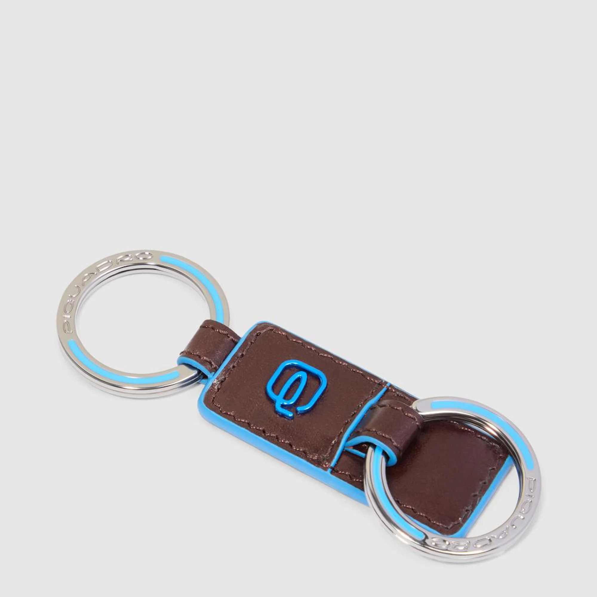 Piquadro Portachiavi in pelle a due anelle