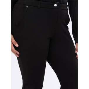 Fiorella Rubino - Pantalones New York en punto Milano - Negro