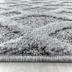 PISA - Tapis de salon rond à motif aztèque gris - PIS4702GRI