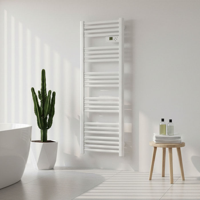 sèche-serviettes étroit sans fluide tubes ronds 600 w