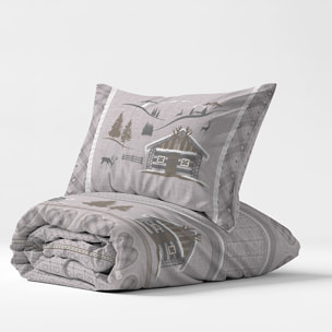 Parure copripiumino chalet beige 100% cotone