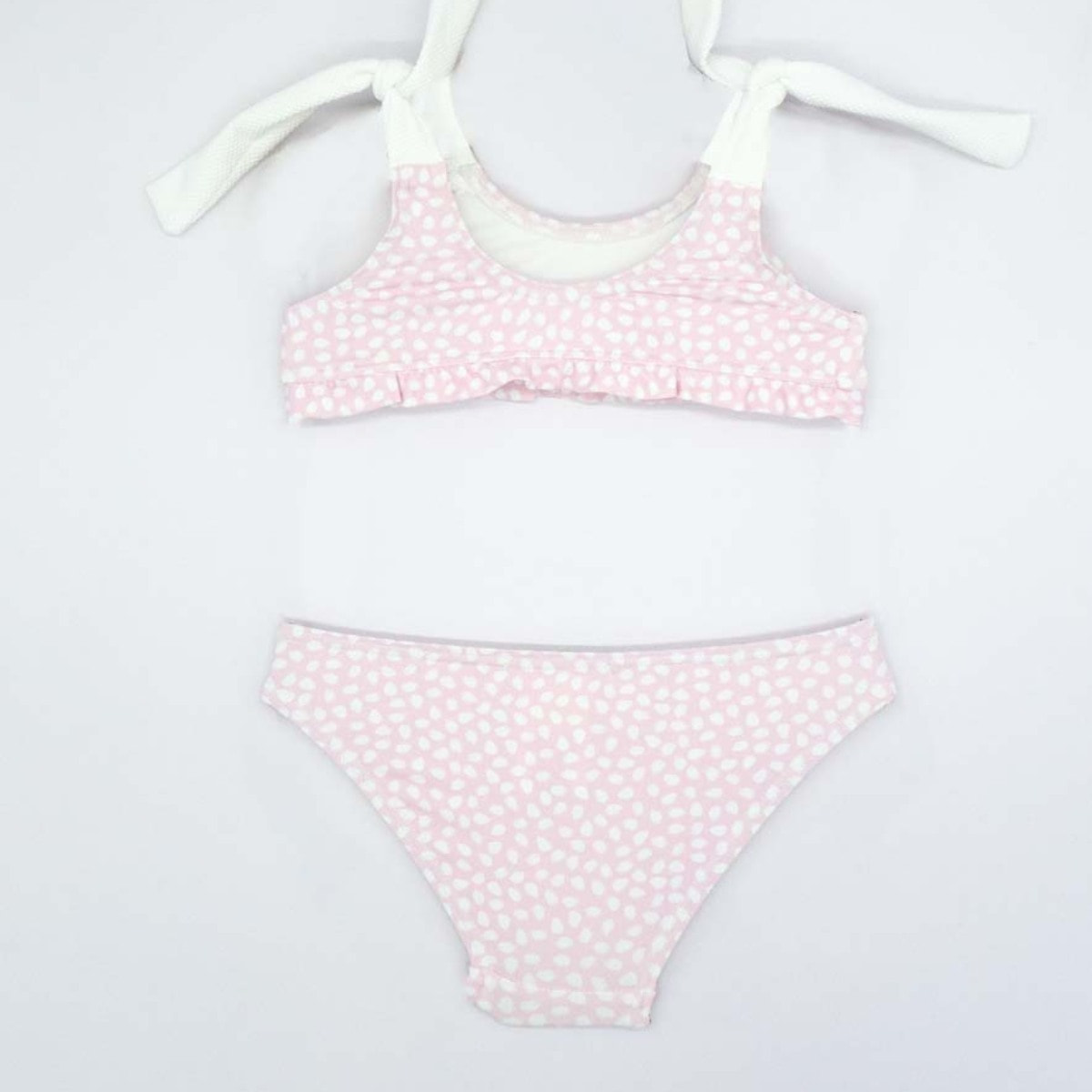 BIKINI ROSA CON MOTAS BLANCAS