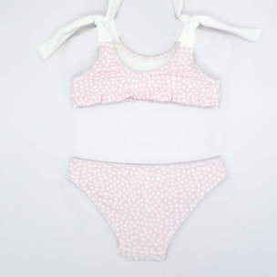 BIKINI ROSA CON MOTAS BLANCAS