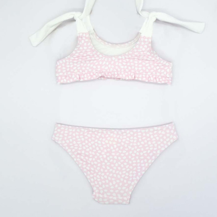 BIKINI ROSA CON MOTAS BLANCAS