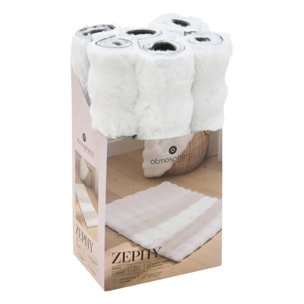 Tapis fausse fourrure 3D Zephy blanc 90x60cm