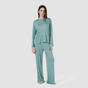 Pijama largo viscosa mujer Virgo Verde Agua