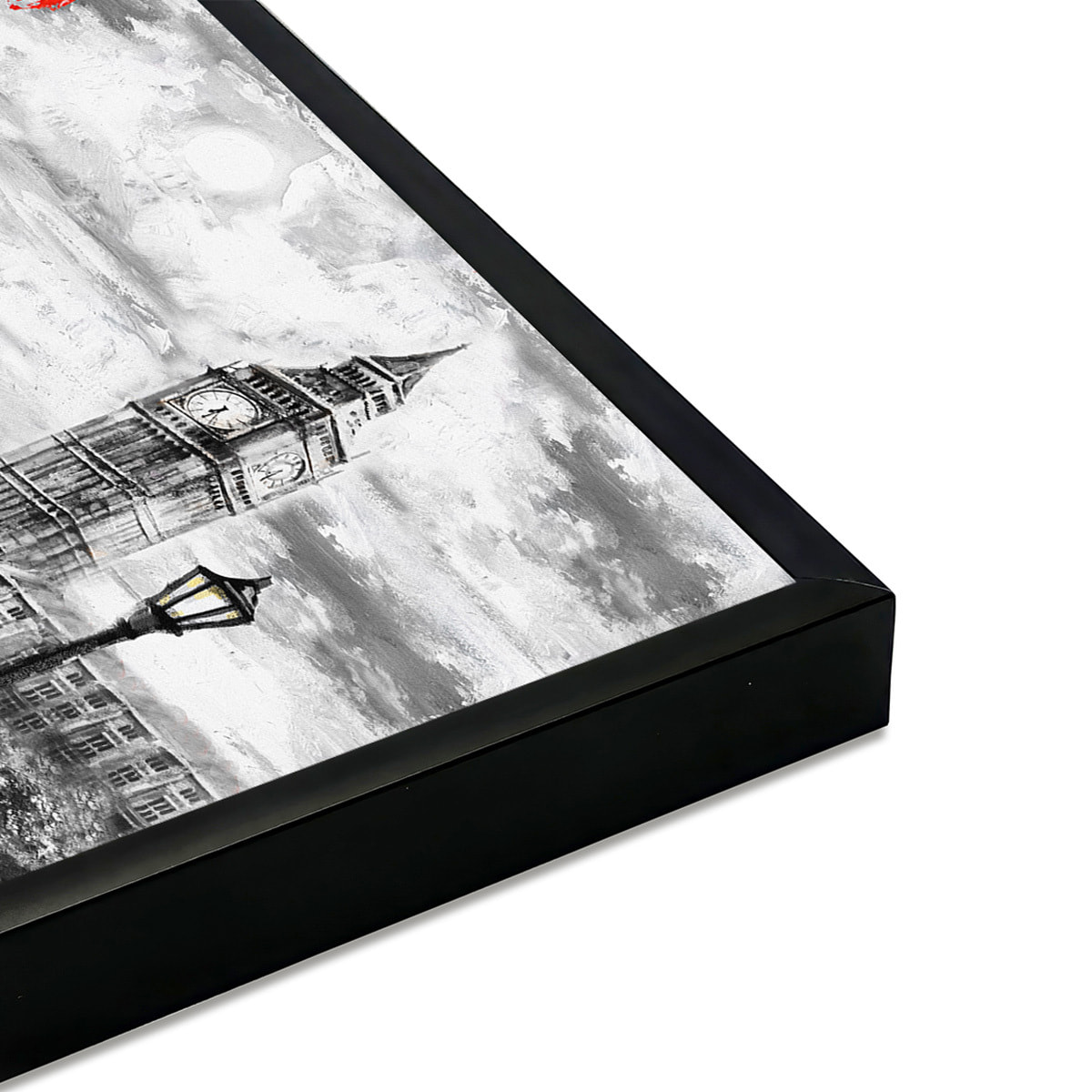 Affiche encadrée Paris en rouge  Affiche + cadre en métal - Noir