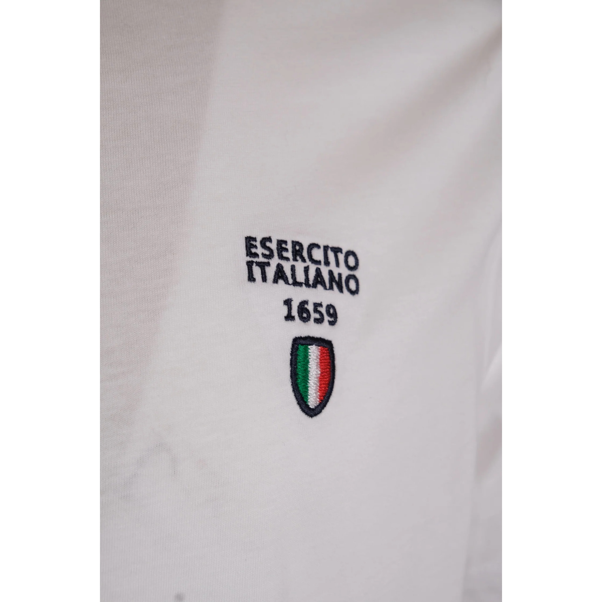 T-shirt Esercito bianca in cotone uomo