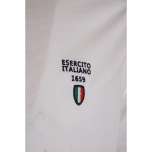 T-shirt Esercito bianca in cotone uomo