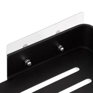 Étagère de douche rectangle stick adhésif noir "Blackalu"