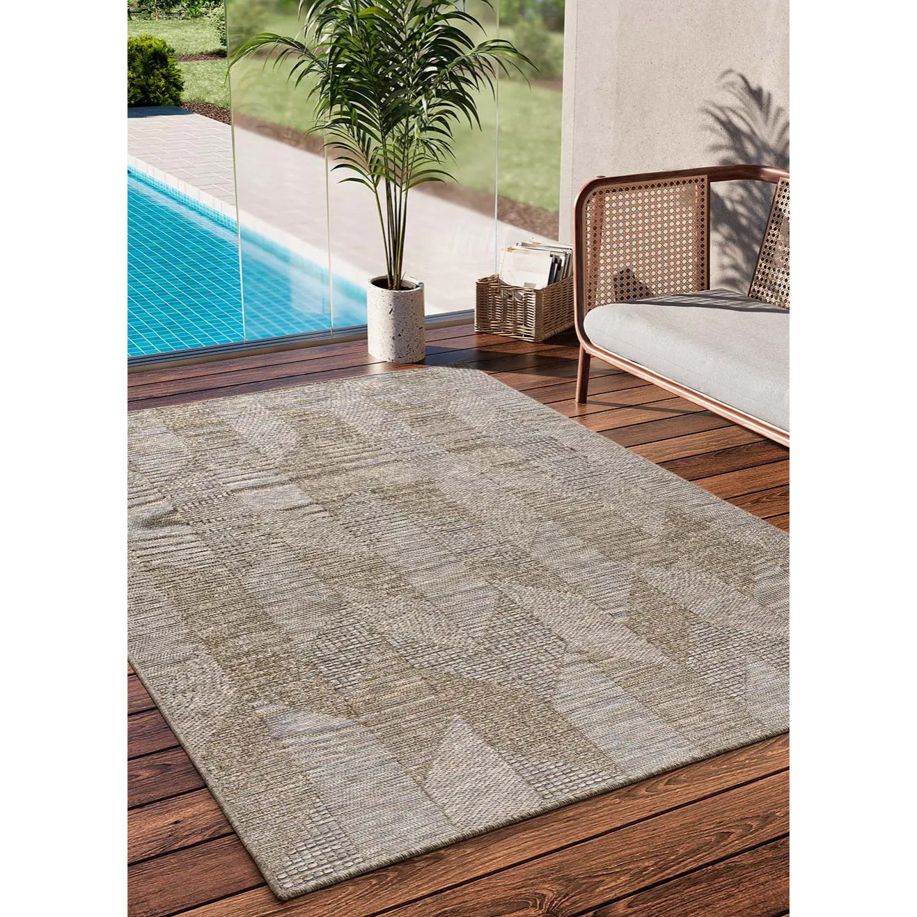 ORIA Alfombra de exterior beige, varias medidas disponibles.
