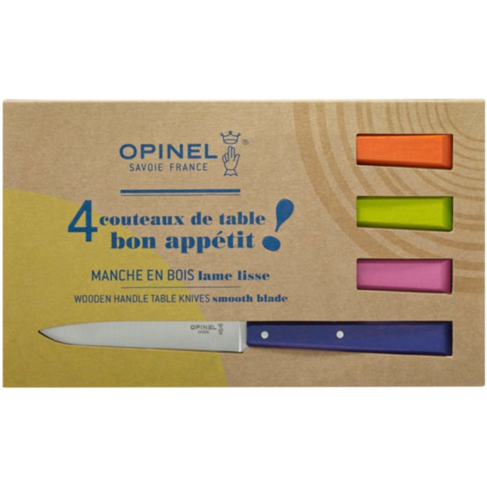 Set de couteaux OPINEL Bon appétit Pop 4 couteaux de table