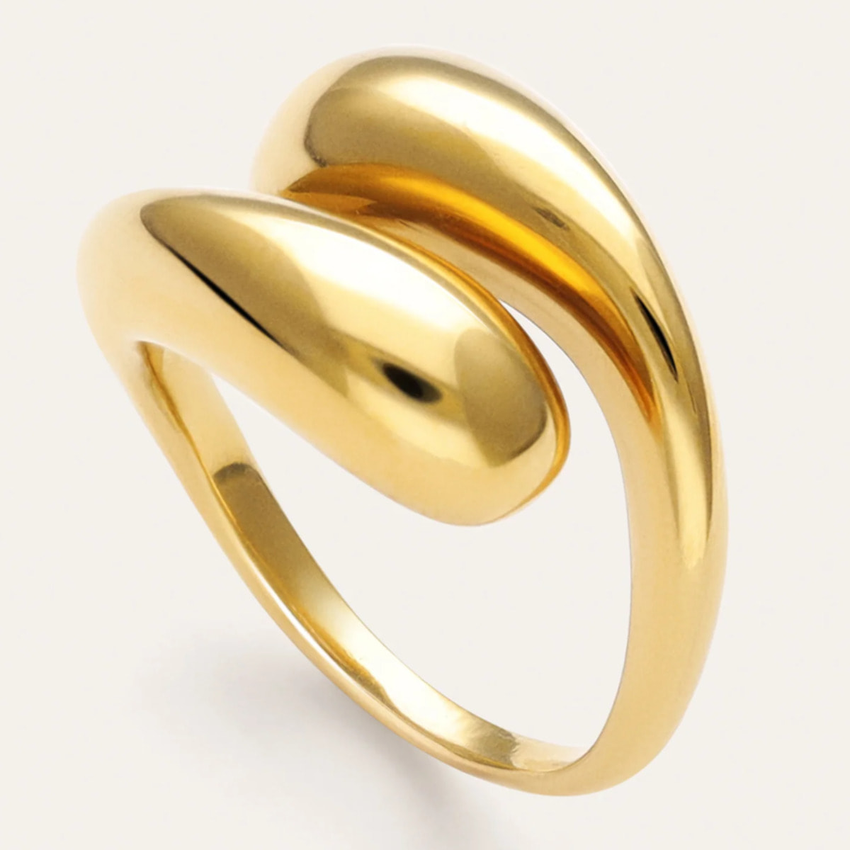 Anillo Maxi Abbraccio Acero Baño Oro