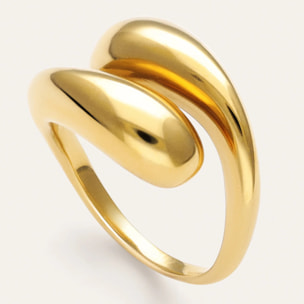 Anillo Maxi Abbraccio Acero Baño Oro