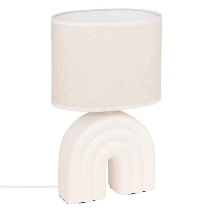 Lampe à poser champignon secteur Gabin blanc H32cm