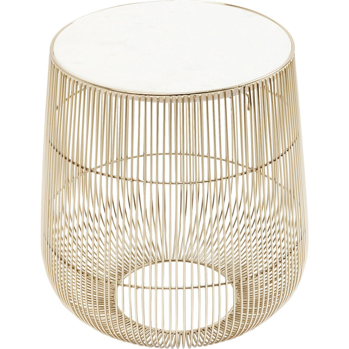 Table d'appoint Beam dorée marbre blanc 32cm Kare Design