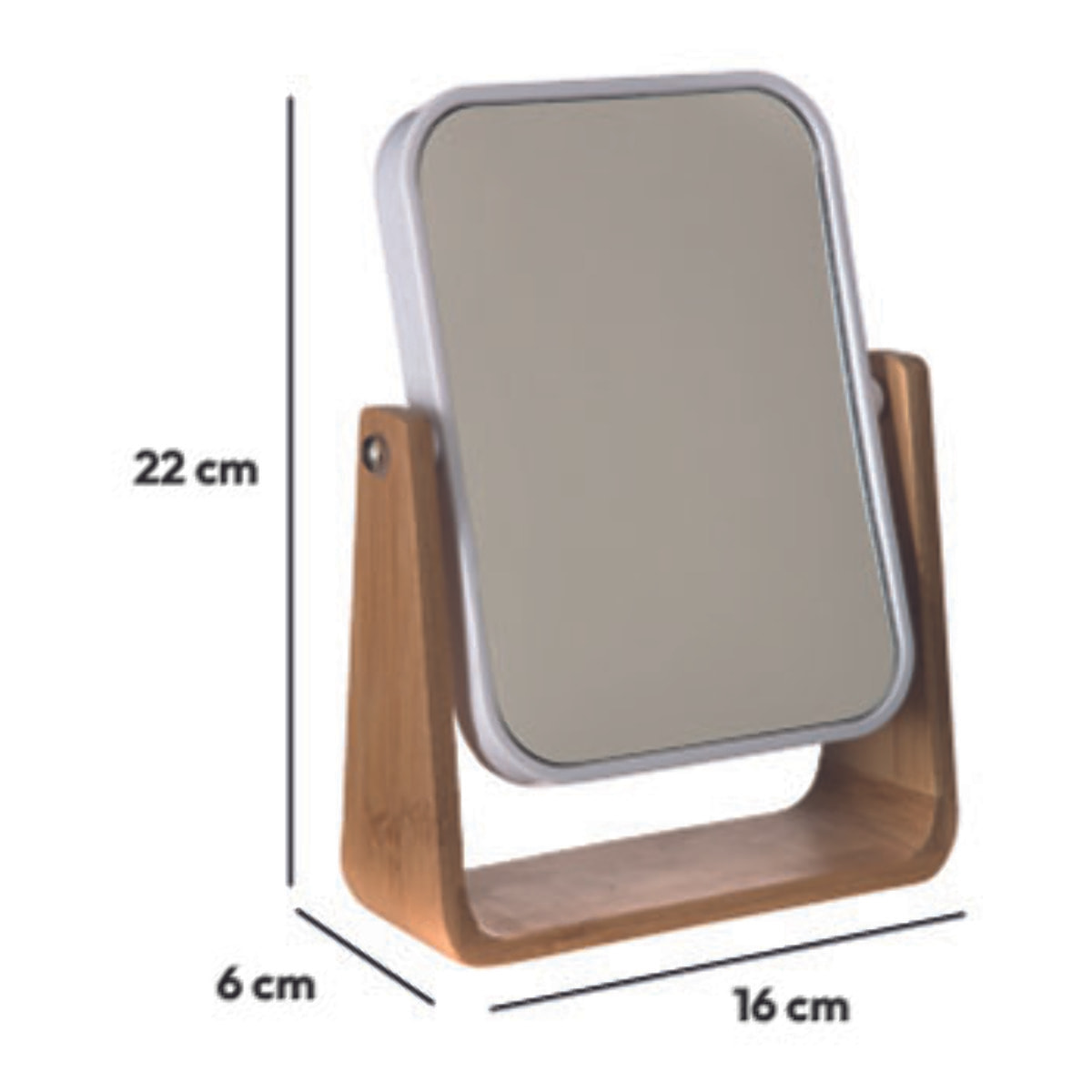 Miroir 16x22cm bambou "Naturéo" blanc