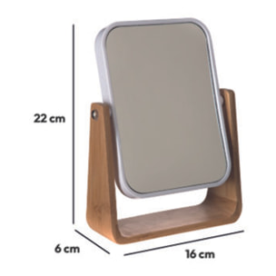 Miroir 16x22cm bambou "Naturéo" blanc