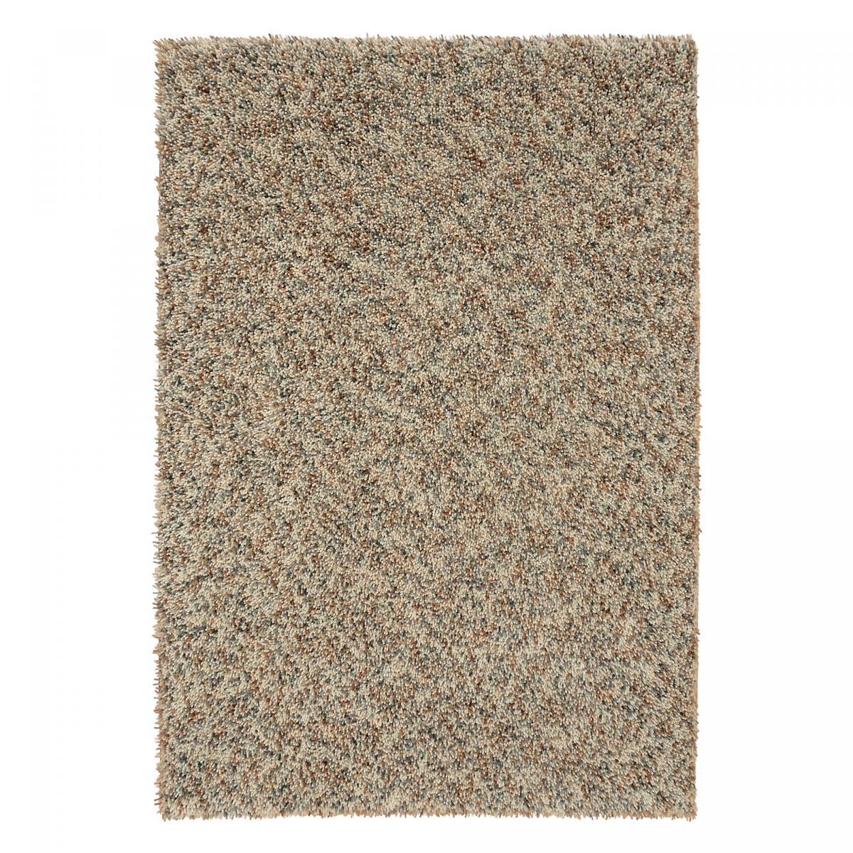 Tapis longs poils shaggy tissé en laine motif faux uni ULYO