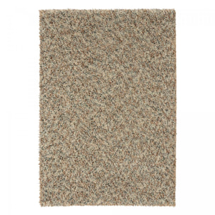 Tapis longs poils shaggy tissé en laine motif faux uni ULYO