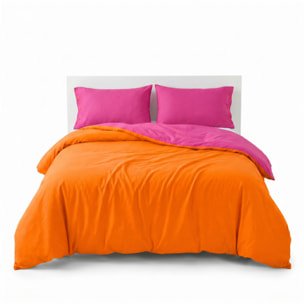Parure copripiumino singolo in cotone bicolore morbido e traspirante, set sacco copripiumino con federa, design semplice ed elegante, tessuto resistente e certificato OEKO-TEX, facile da lavare, comfort naturale per uso quotidiano