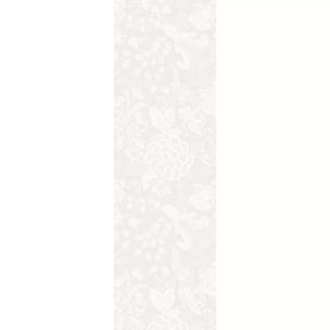Chemin de table lin & coton anti tache motif jacquard Mille giverny blanc