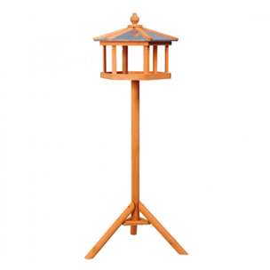 Mangeoire sur pied nichoir a plateau station a oiseau bois pour exterieur 113 cm