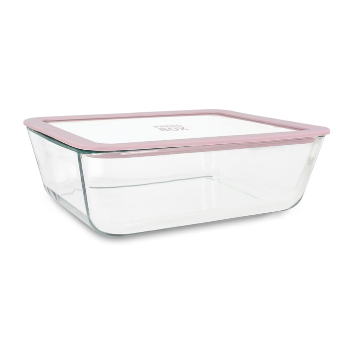 Boîte hermétique rectangulaire rose 2,6L PRESSBOX