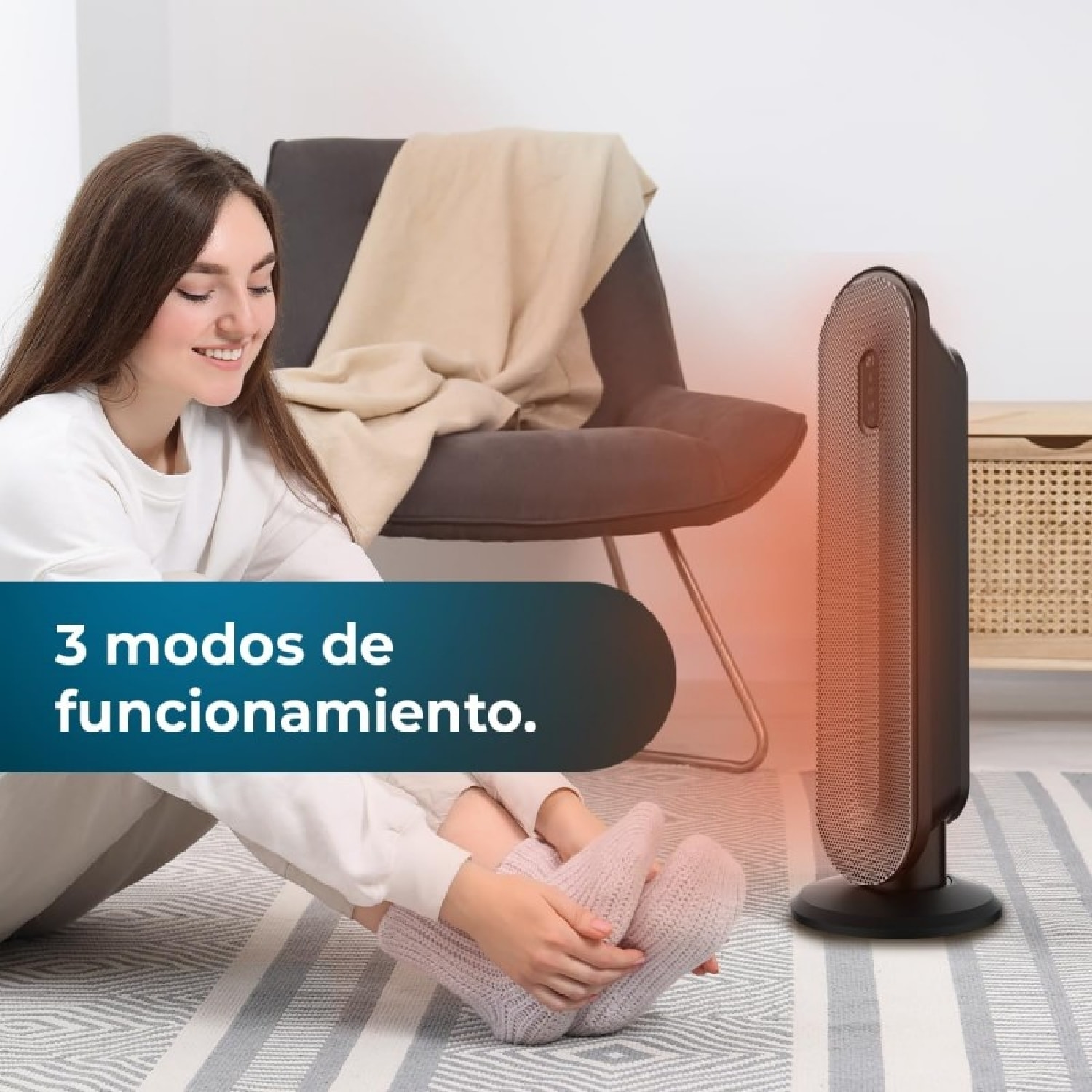 Calefactor cerámico de baño ReadyWarm 2000 Max Box Ceramic con 2000 W, pantalla