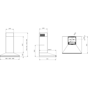 Hotte décorative murale DE DIETRICH DHP2662BX AutoBoost