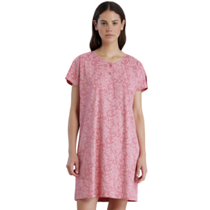 Camicia da notte donna manica corta collo 3 bottoni articolo cachemire Noidinotte