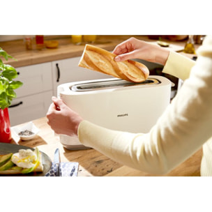 Grille-pain PHILIPS HD2590/00 Toaster blanc Daily, 1 fente longue, 830W